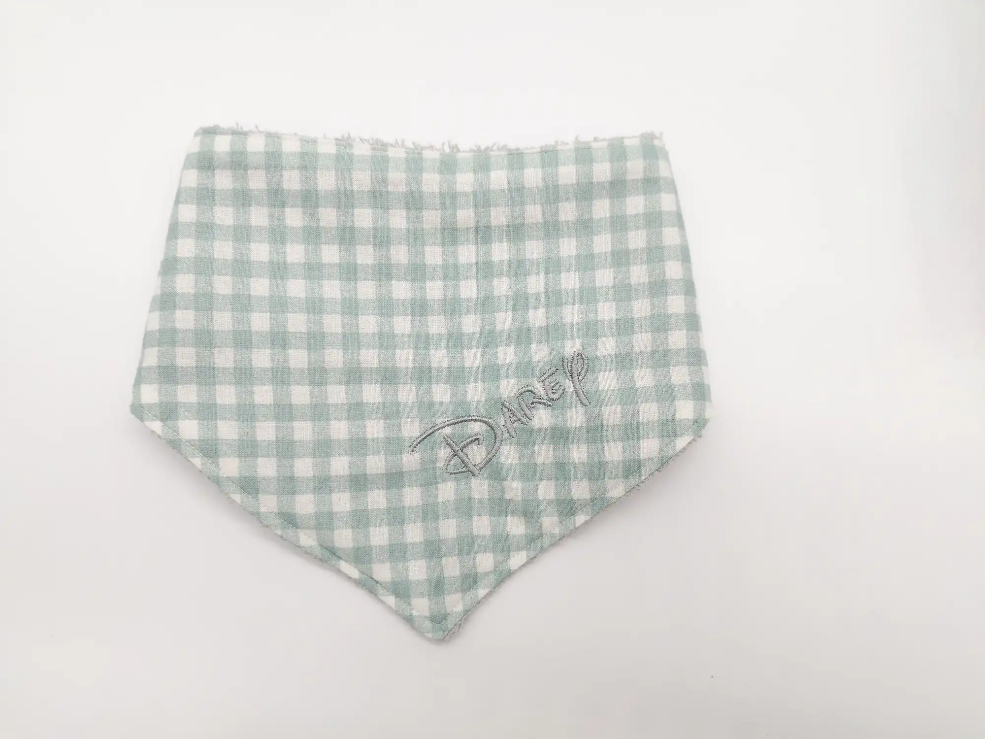 bandana-bebe-personalizada-vichy-verde-nombre